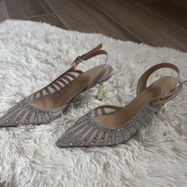 Talon gris pailleté, taille 39