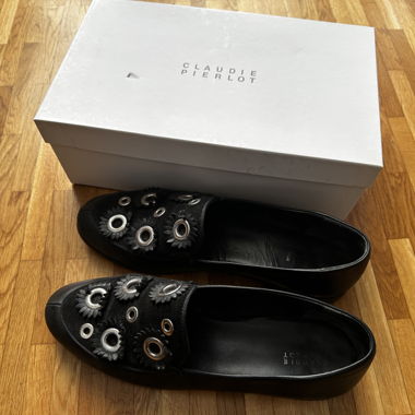 Claudie Pierlot Schwarz Moccasin Slip-on Loafer