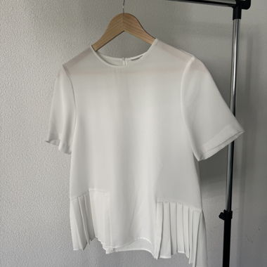 Blusa bianca plissettata Zara, S