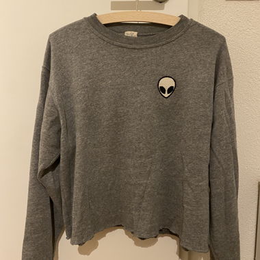 Brandy Melville John Galt Grey Alien Sweatshirt