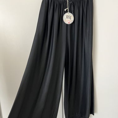 Pantalon palazzo satiné noir IPSY