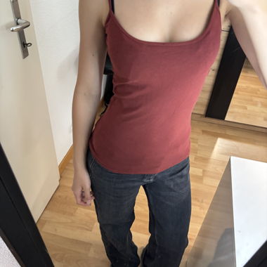 Burgundy spaghetti-strap top