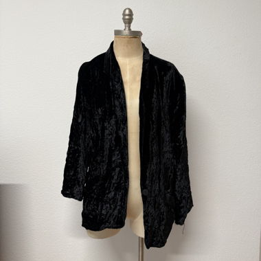 Black Gothic Velvet Blazer with Defects