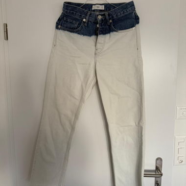 Jeans bicolore blu e crema