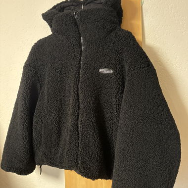 2 seitig tragbare Winterjacke schwarz