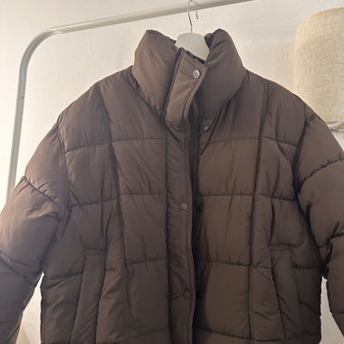 Brown quilted winter jacket