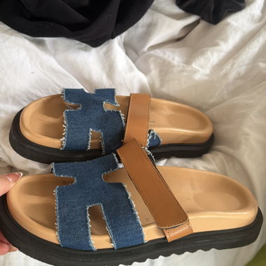 Sandali Hermes Slide in denim