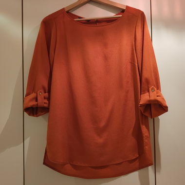 Massimo Dutti silk blouse, orange, 38