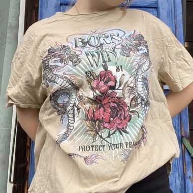 oversized graphic dragon t-shirt
