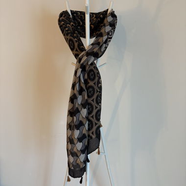 Lightweight Scarf – Black/Grey/Brown, One Size