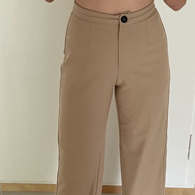 Pantalon large beige