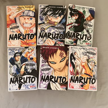 Lot de mangas Naruto (tomes 1 à 6)