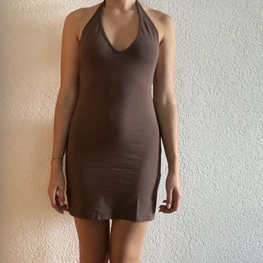Robe courte brune 