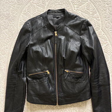 Veste en similicuir noire