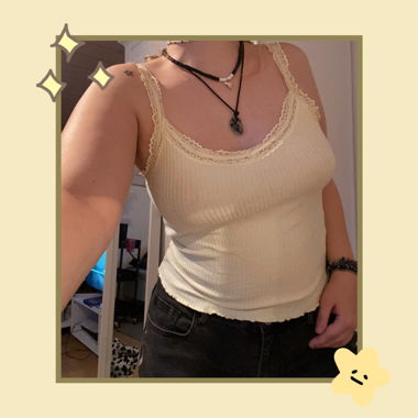 light yellow spaghetti top