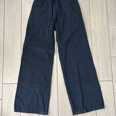Blue Ribbed Cigarette Pants