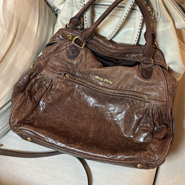 vintage brown miu miu bag 
