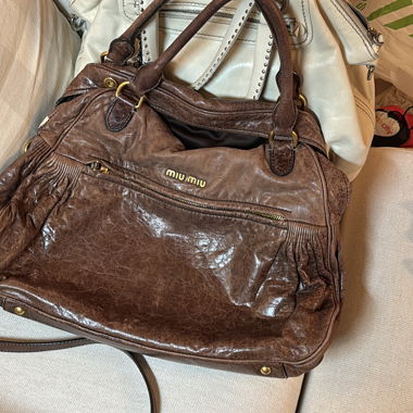 vintage brown miu miu bag 