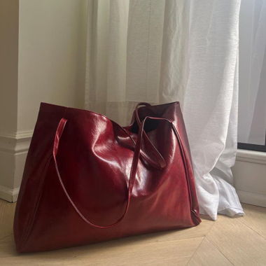 New Burgundy Soft Leather Shoulder Bag