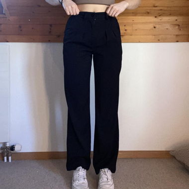 Black fabric trousers