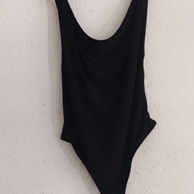 Black open-back bodysuit