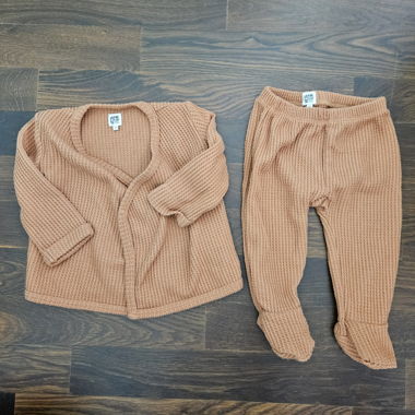 Set bebè in maglia a coste waffle