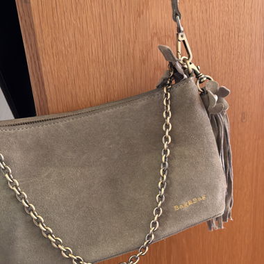 Grey Beagles Suede Shoulder Bag (BagBag)