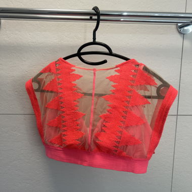 Haut de Yoga rose neon transparent