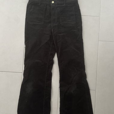 Black corduroy flare pants
