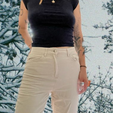 Jeans color crema