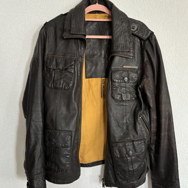 Giacca in pelle Superdry uomo anni 2000