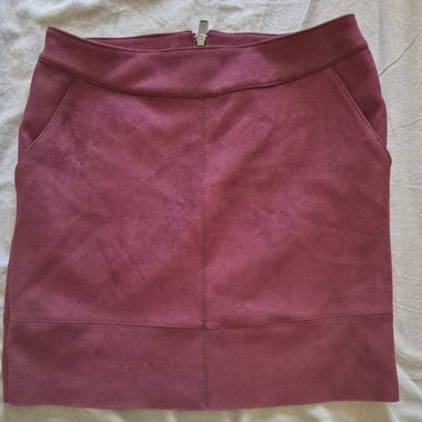 Jupe mit Taschen Faux Suede Bordeaux