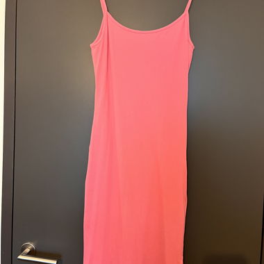 Vestito slip a coste rosa