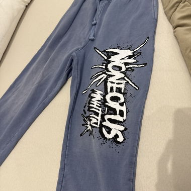 Pantalone da jogging blu con stampa