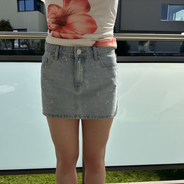 Blue Denim Mini Skirt