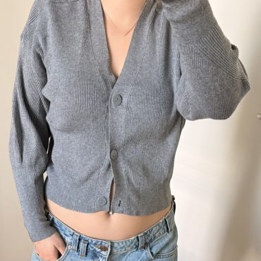 Cardigan gris ajusté