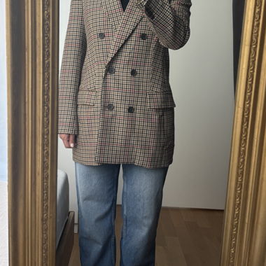 Wilfred Zweireihiger Blazer Braun kariert
