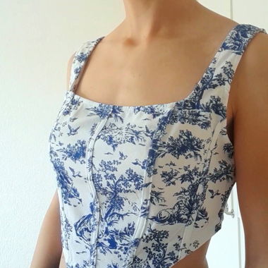 corset top toile de jouy gr. L