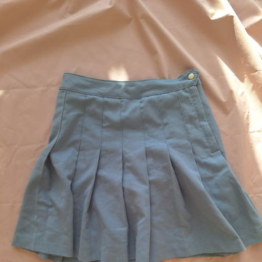 Blue pleated skirt