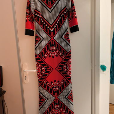 Patterned bodycon long dress