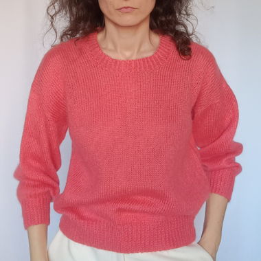 Kuscheliger Pullover, knalliges Pink, Gr. S