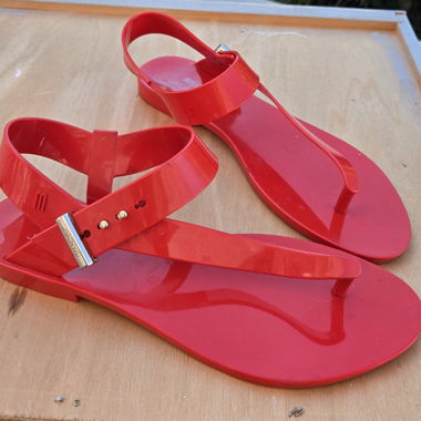 Sandales rouges Melissa x Jason Wu