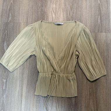 Pleated wrap blouse