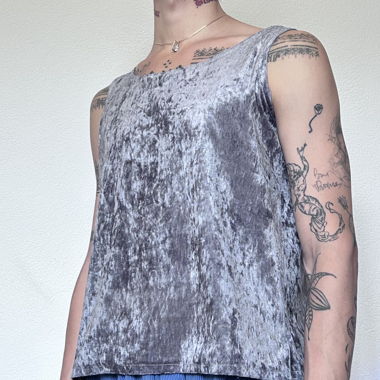 Sliver velvet tank top 