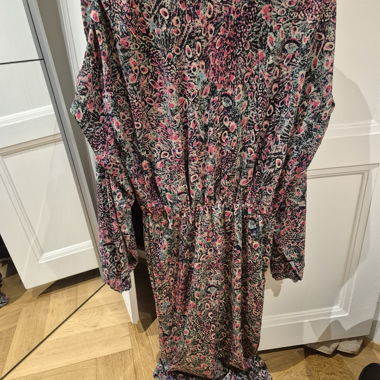Zara mid-length dress with peacock pattern