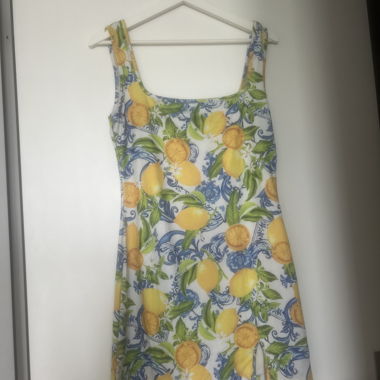 Lemon Print Summer Dress Size M unworn