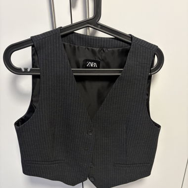 Gilet de costume ZARA noir à rayures