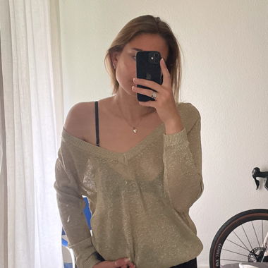 Glitzer Metallic Top Gold