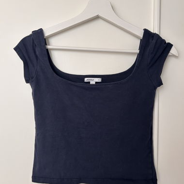 Subdued navy crop top