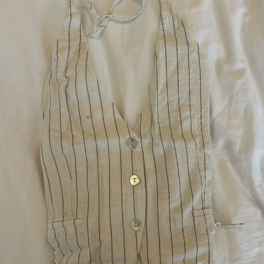 Striped Top with Tie Belt